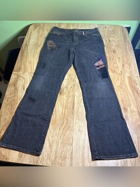 Lauren Jeans Co Fabric Patched Embroidered Beaded Embellish Womens Size 32x32